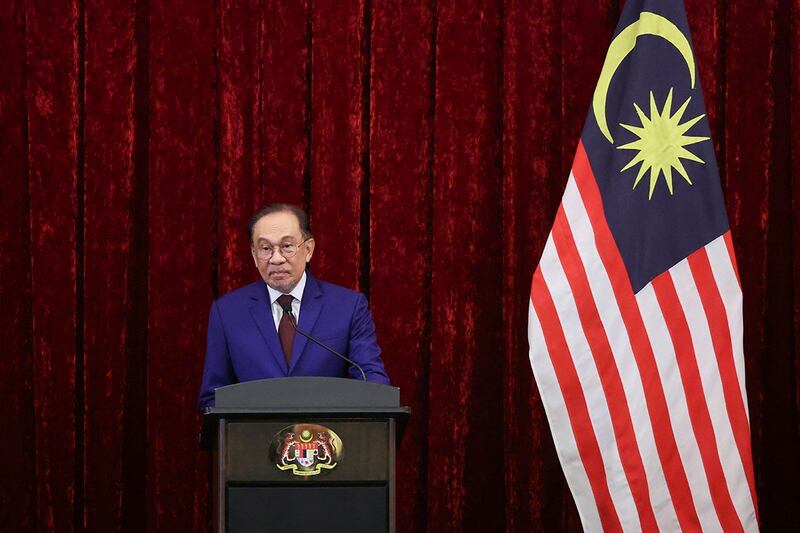 马来西亚总理安瓦尔(Anwar Ibrahim)本周也将启程访华。(法新社图片)